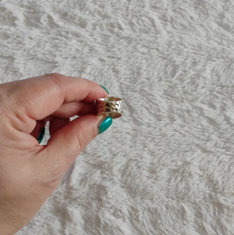 Sterling Silver Turquoise Hammered Ring